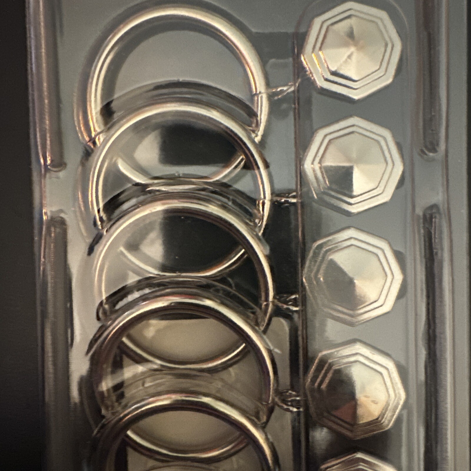 Polished Nickel American Living Curtain/ Drapery Clips Rings •3/4 inch•7 Count