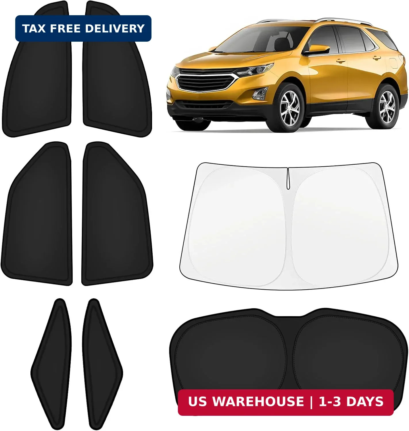 KUST Car Window Shades for Chevy Equinox 2018-2024 Windshield Sun Shade Side Win