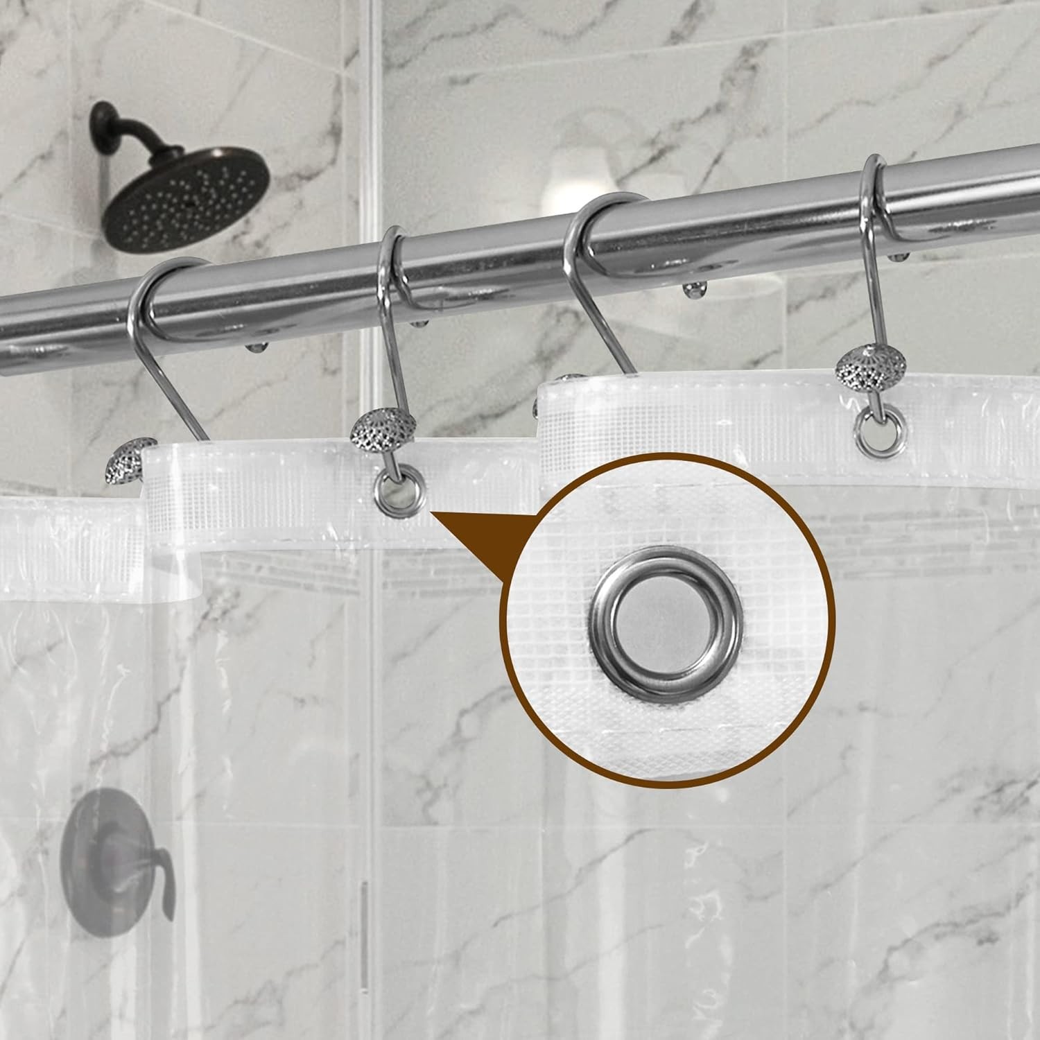 Barossa Design Plastic Shower Liner Clear 72″W x 72″L (Pack of 1), 1a.