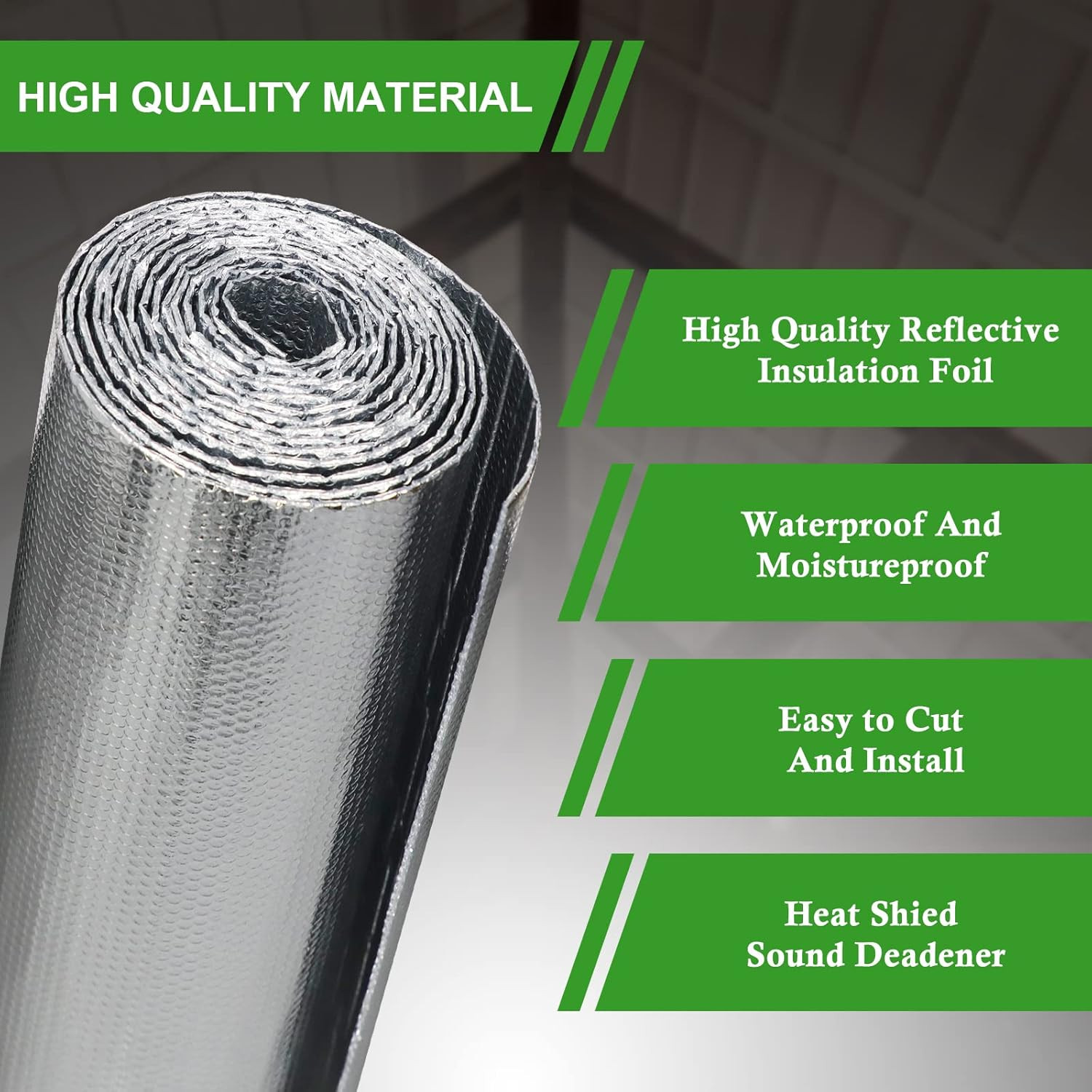 Reflective Double Bubble Insulation Roll 23.6″x10Ft RV Window Heat Barrier Film