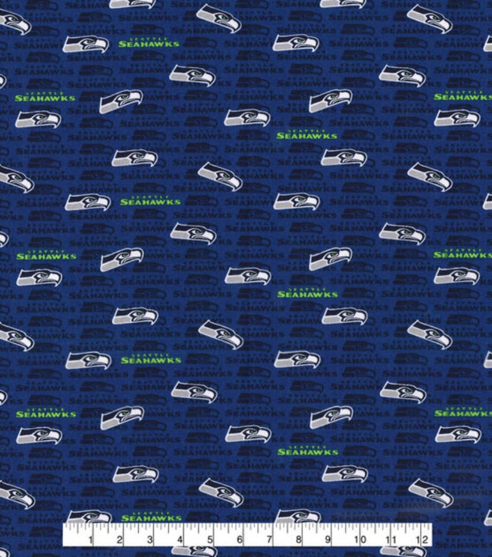 Handmade Valance or Curtain Panel Seahawks Mini