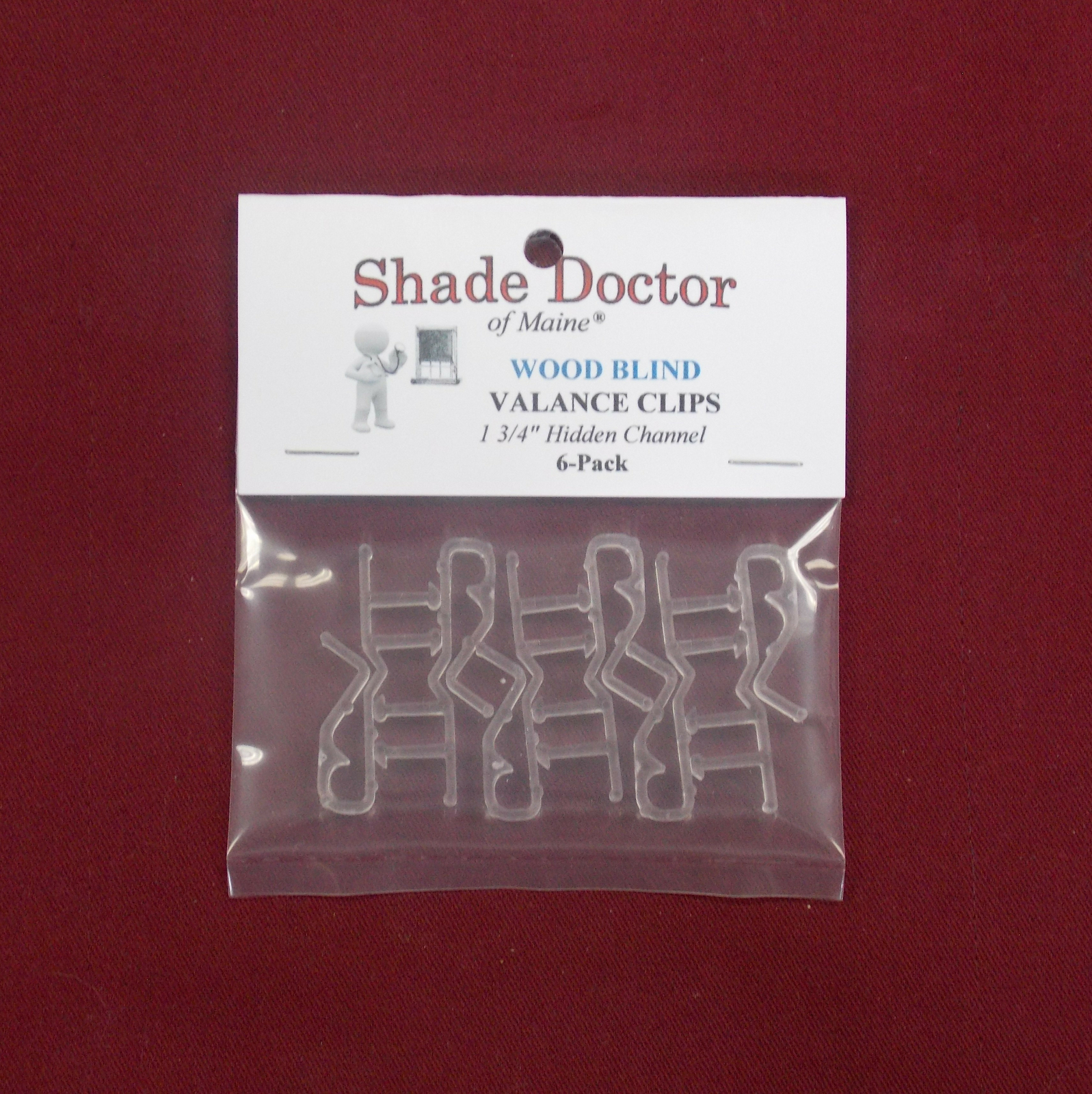 1 3/4″ Hidden Channel CLEAR VALANCE RETAINER CLIPS (6-Pack)