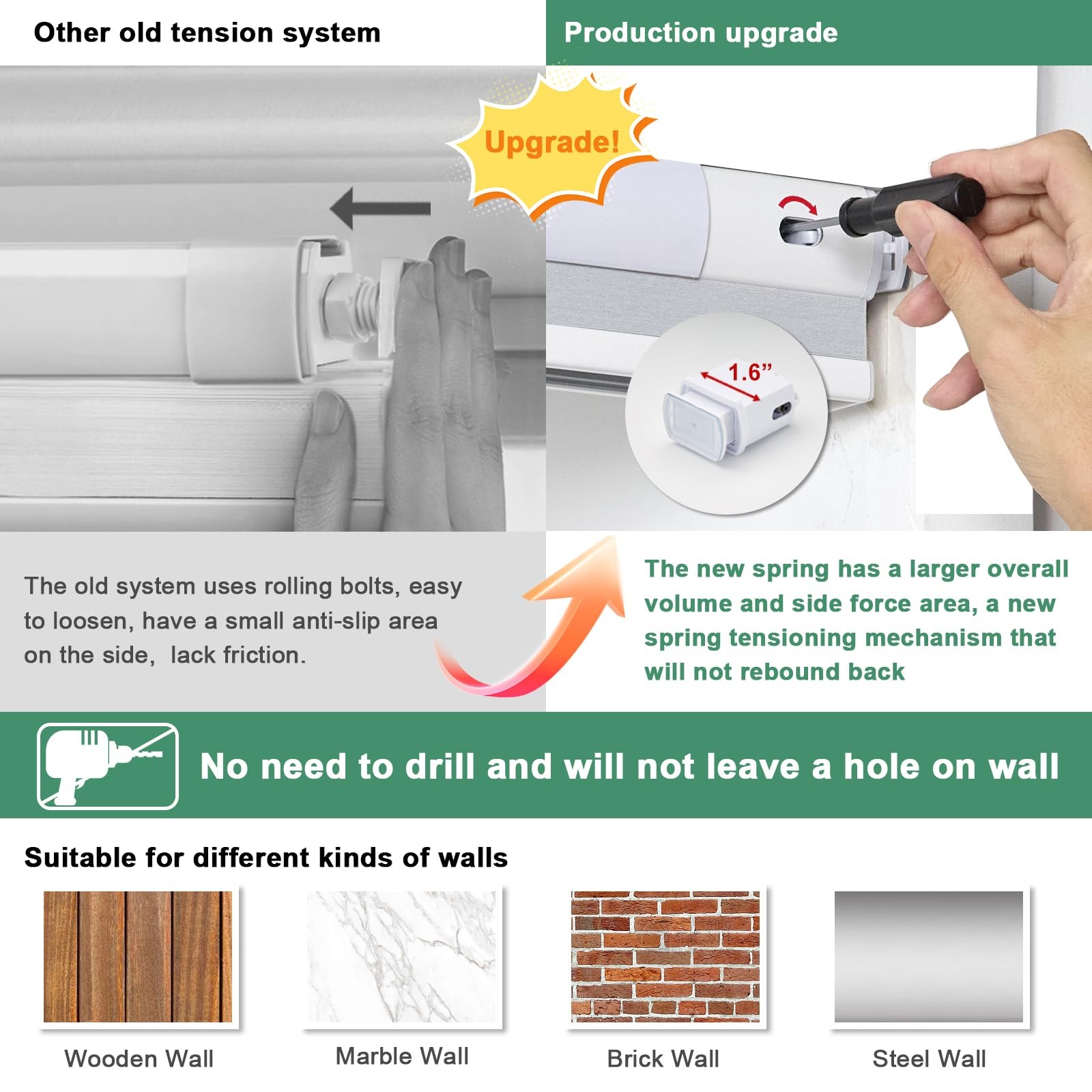 Tonature Upgrade No Drill No Tools Cellular Shades For Indoor Windows 38Mm