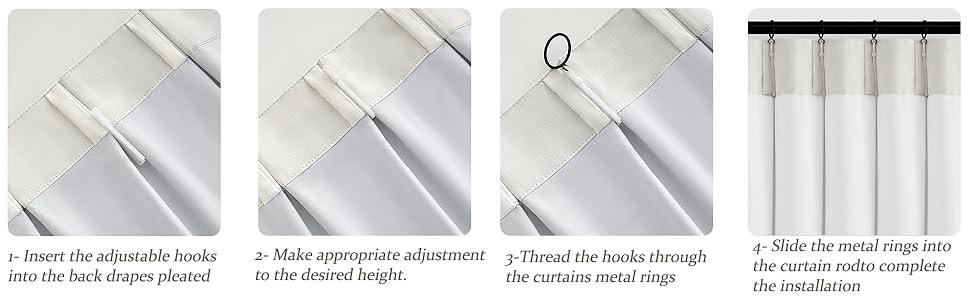 70 Inch Extra Wide Memory Trained Pinch Pleated Blackout Living Room Curtains