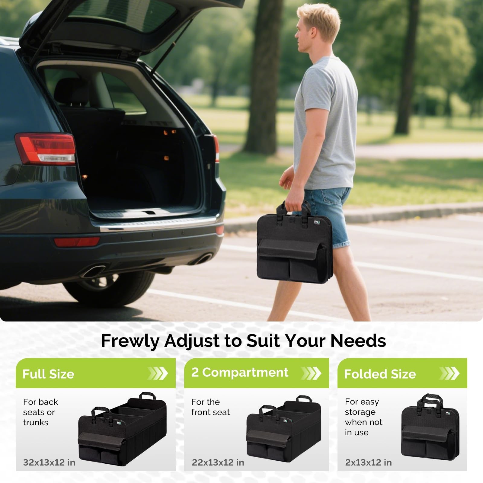 MIU COLOR Trunk Organizer for SUV, Collapsible Car Organizer, 12 Pockets Trun…