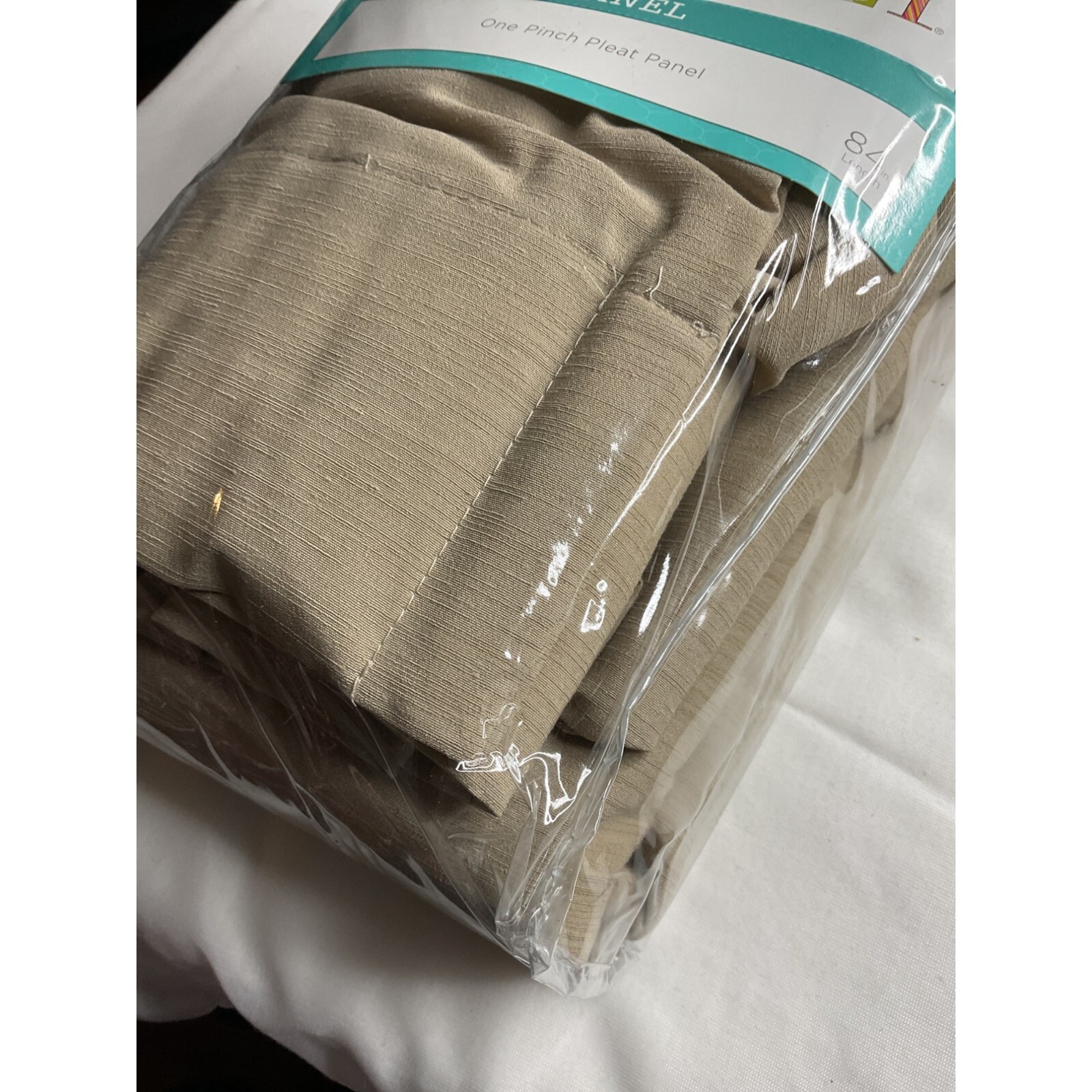 Waverly Serendipity Pinch Pleat Curtain Panel 50 X 63in Linen Color