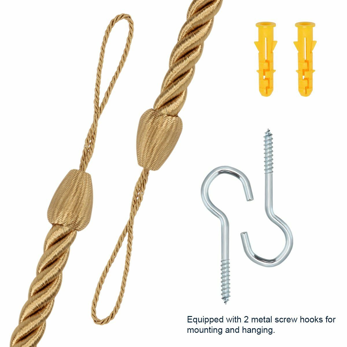 4 PCS Durable Curtain Tie Rope Holder Tieback Window Tie Backs Home Decoration