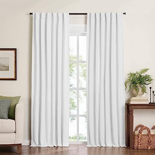 Home Fashions Harrow Solid Texture Blackout 52″W x 108″L (Pack of 1) White