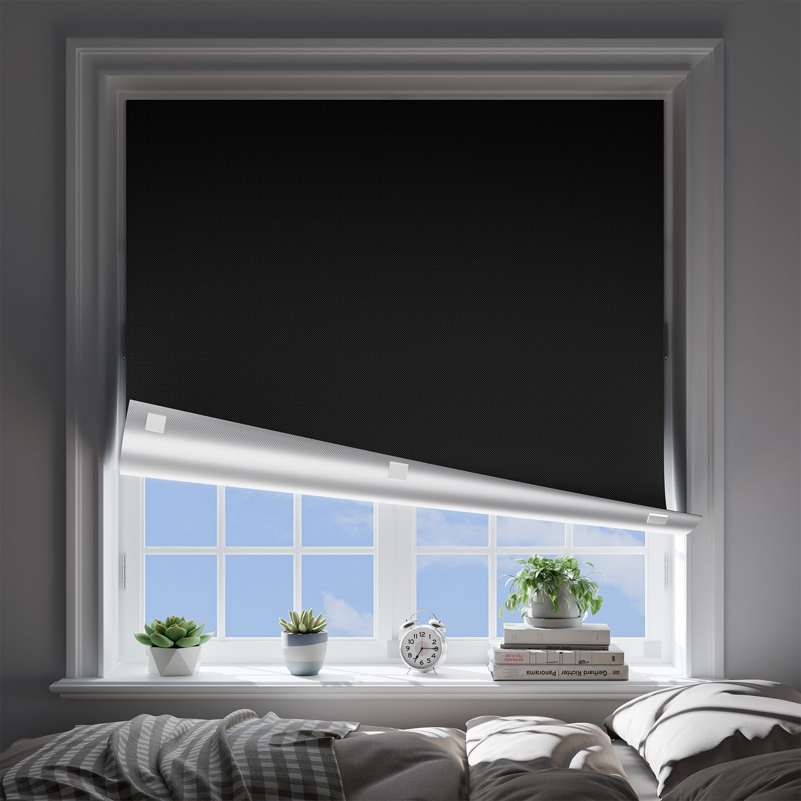 Blackout Curtains for Bedroom (29″x48″), Portable Window Blinds with Upgraded…