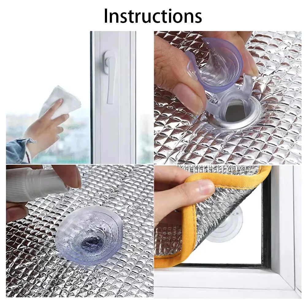 Blackout Window Film Sun Shade Aluminum Foil Insulation UV Protection Screen