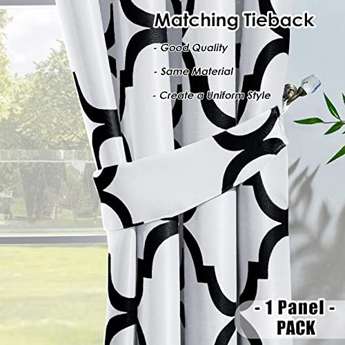 Moroccan Fashion Room Darkening 52″W x 45″L (Pack of 1) Off White/Black