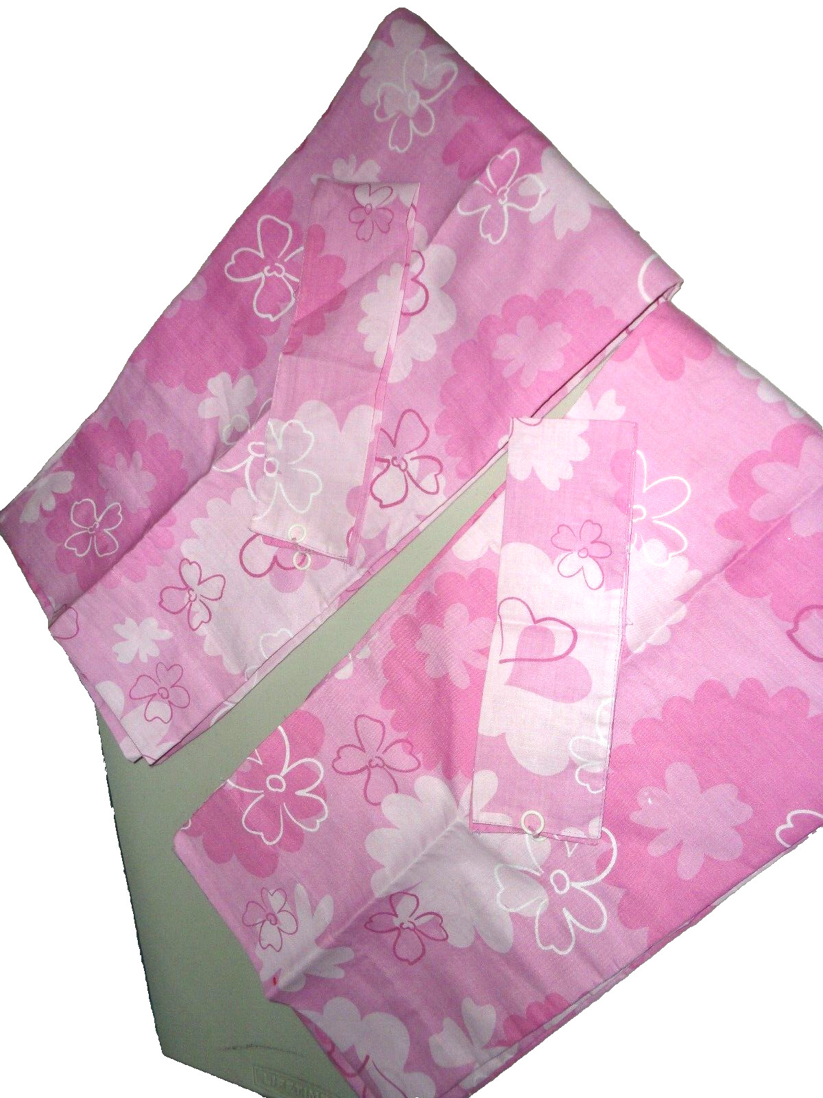 DISNEY PRINCESS (PAIR) UNLINED PANELS CURTAINS & TIEBACKS PINK FLORAL 42 X 84