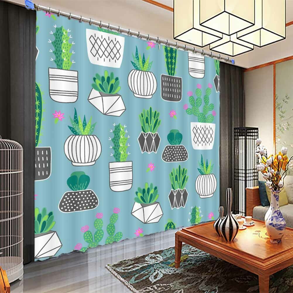 Many Green Cactus Thorn 3D Curtain Blockout Photo Printing Curtains Drape Fabric