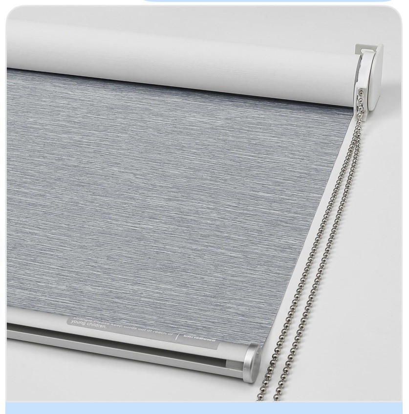 ChrisDowa 100% Blackout Roller Shade, 34”W x 72″ H, Grey (1277)
