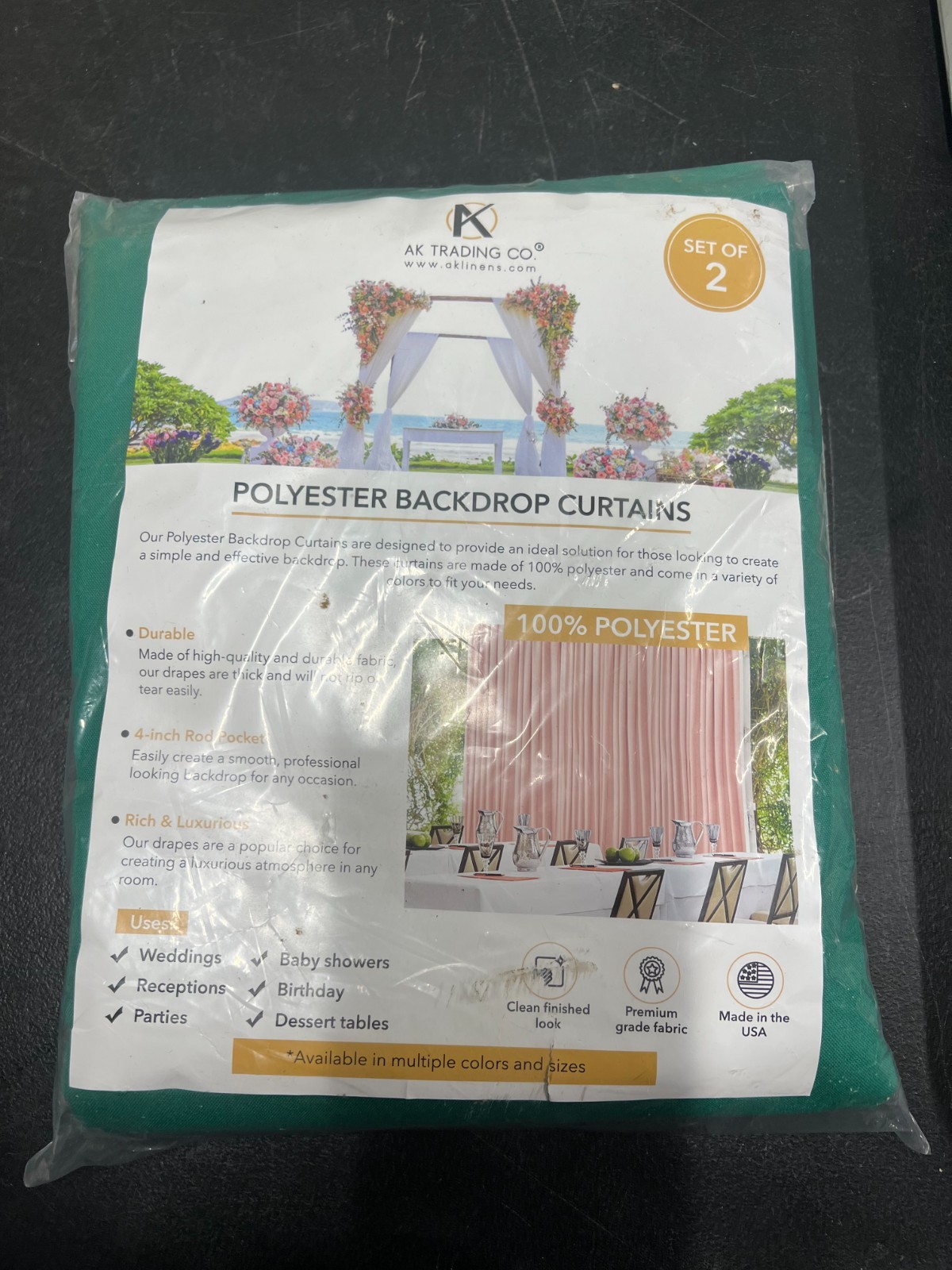 AK TRADING CO. 10 feet x 8 feet IFR Polyester Backdrop Drapes Curtains Panels…