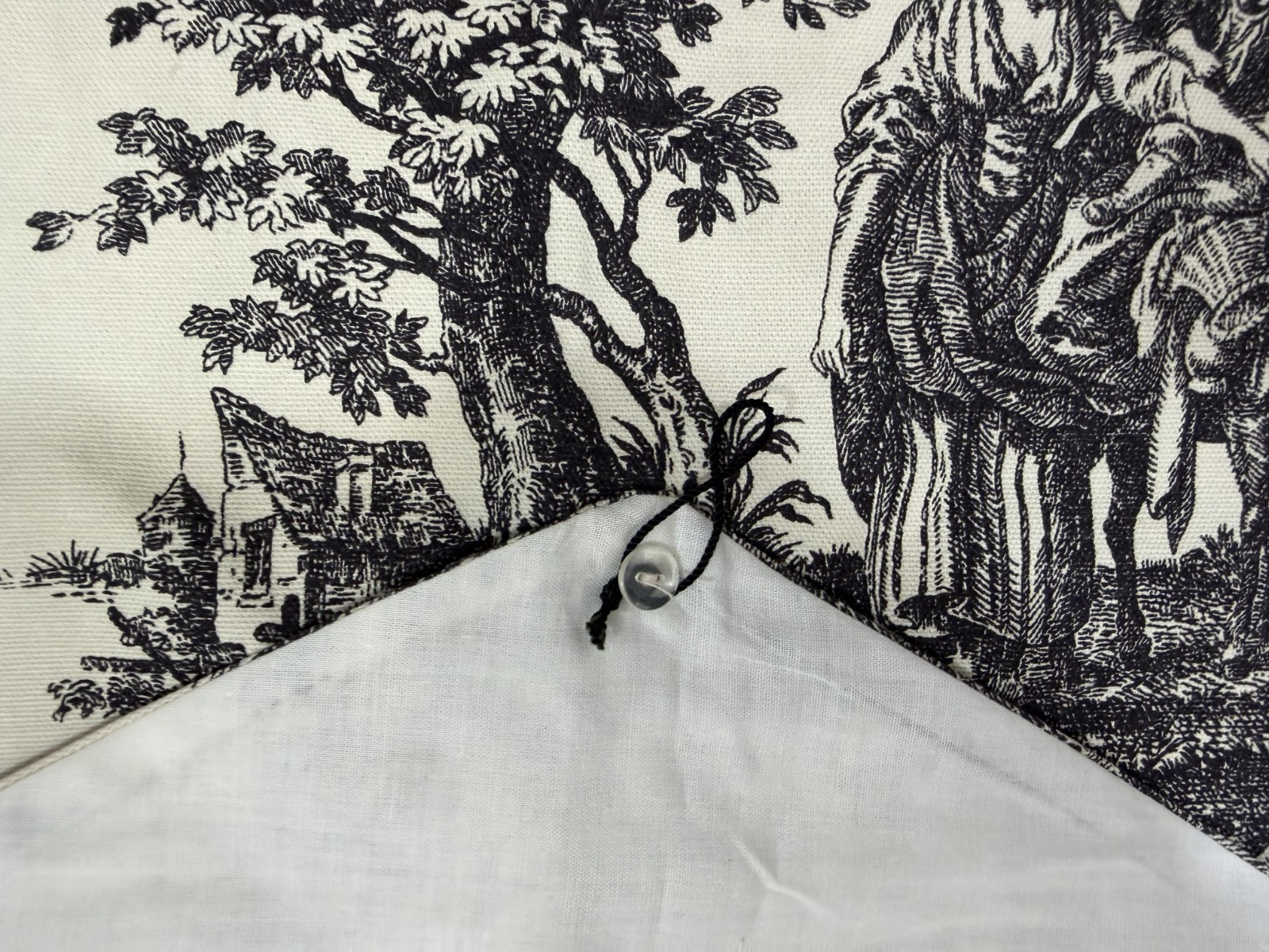 Waverly Country Life Toile Valances Ascot Beige Black Set of 3