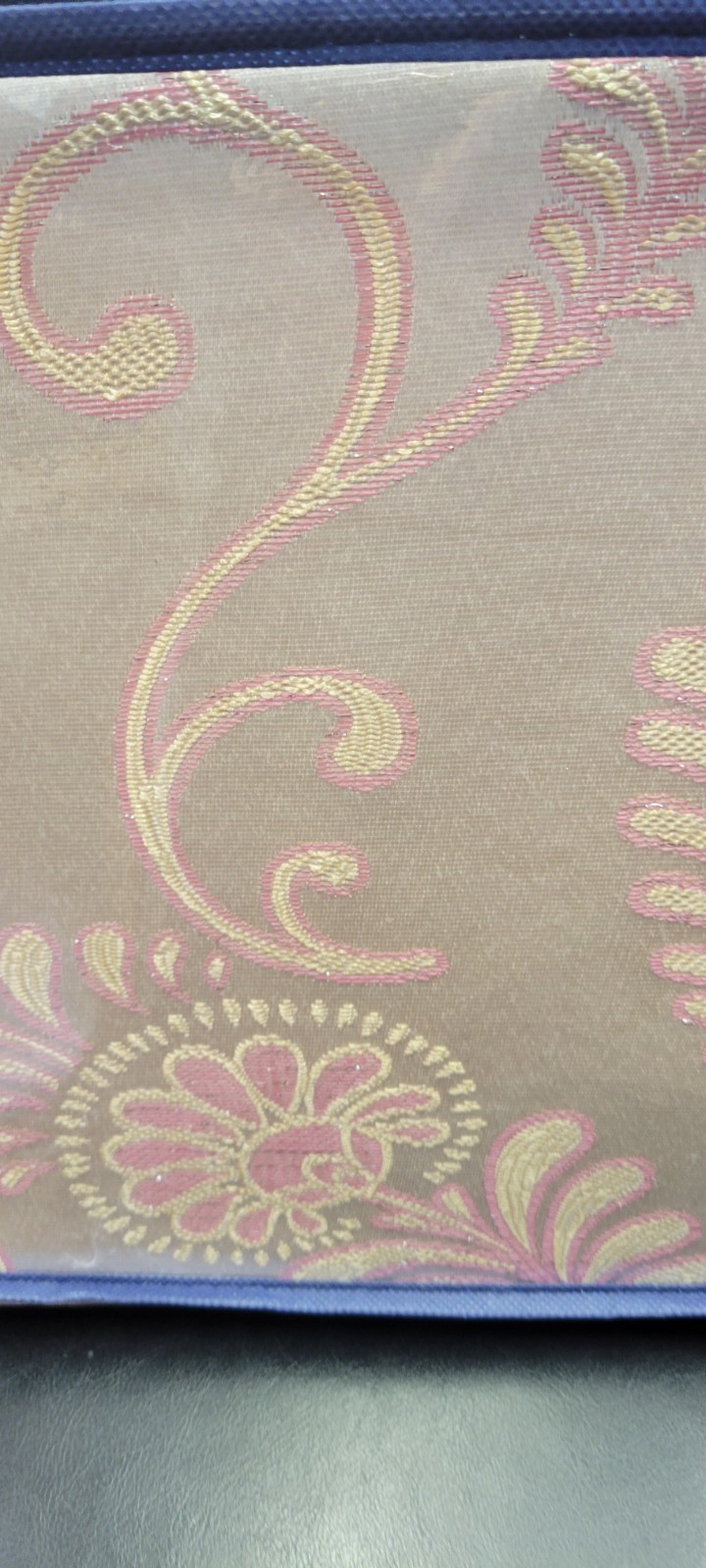 Luxurious Pink and Beige Jacquard Panels With attached valance. 2 Pieces 53″×90″