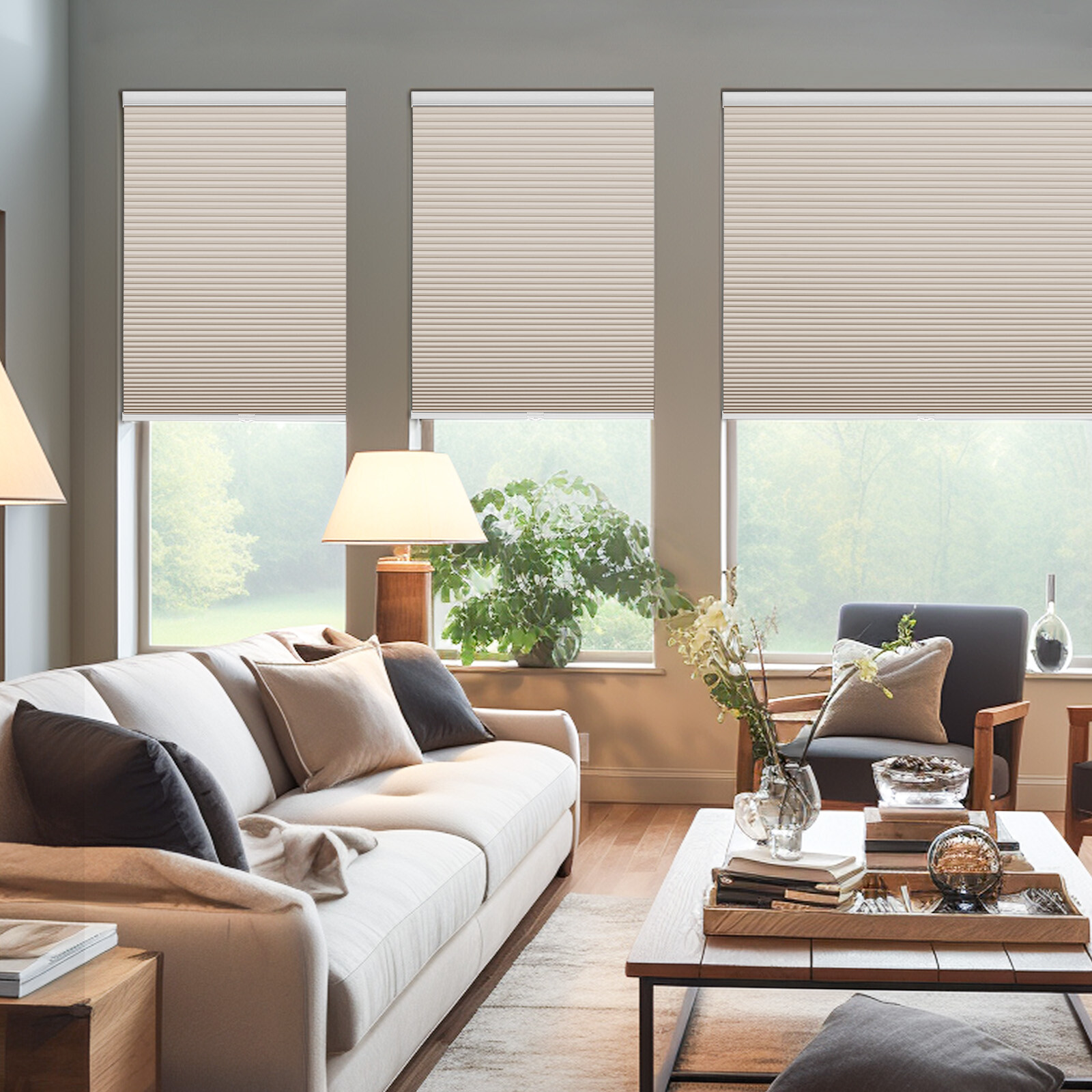 Changshade Blackout 38mm Honeycomb Window Blinds Cordless Cellular Shades