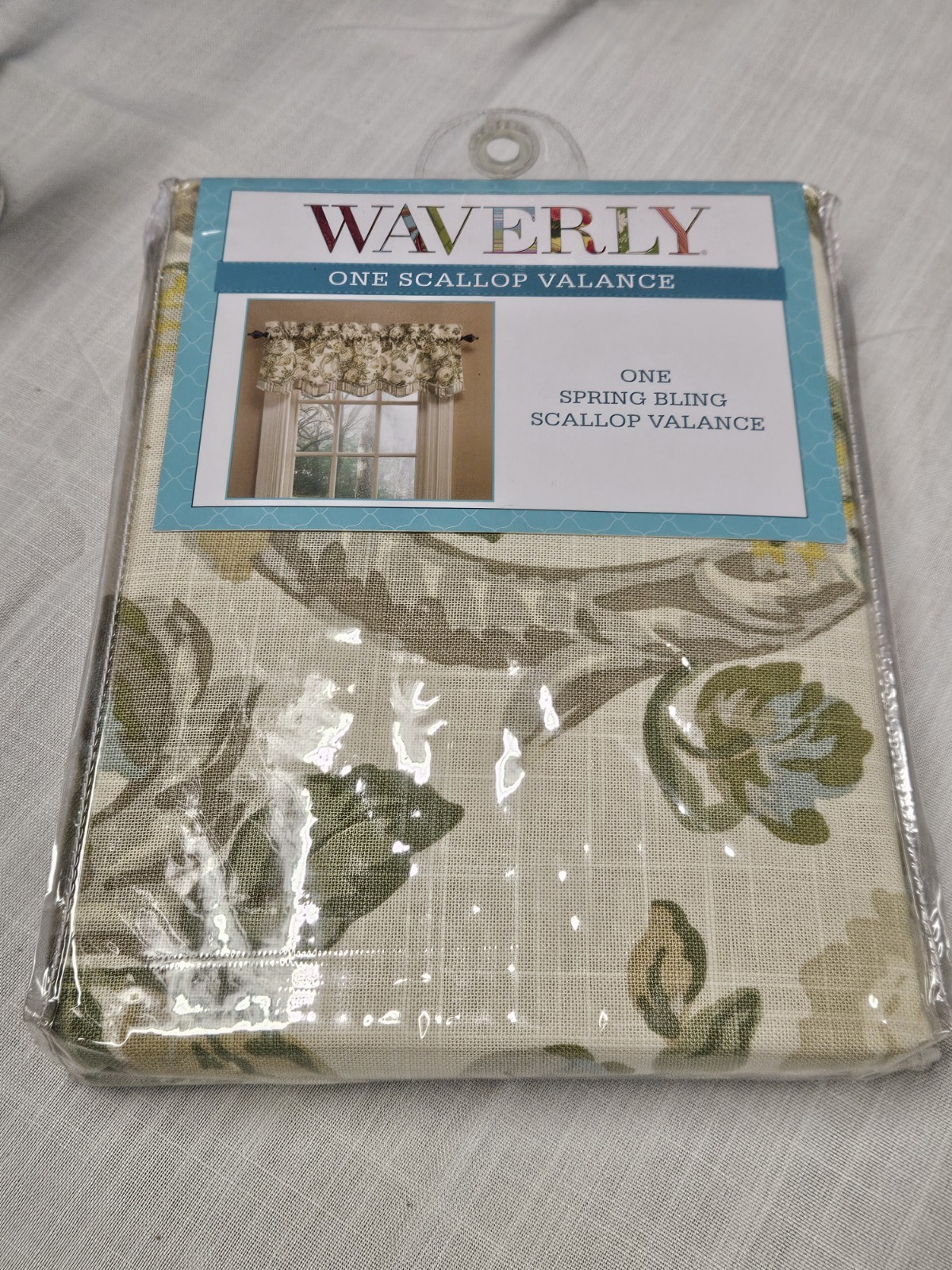 Waverly SPRING BLING Valance Cottagecore Farmhouse Floral 52×18 Blue Green Yello