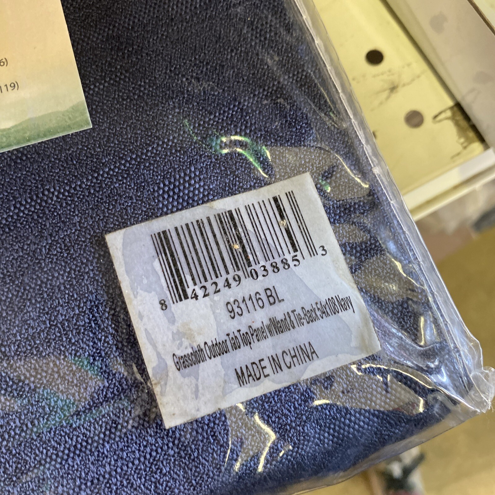 Outdoor Curtain Panel Grommet Top Blue 108” L X 54”W Mold Resistant Grasscloth