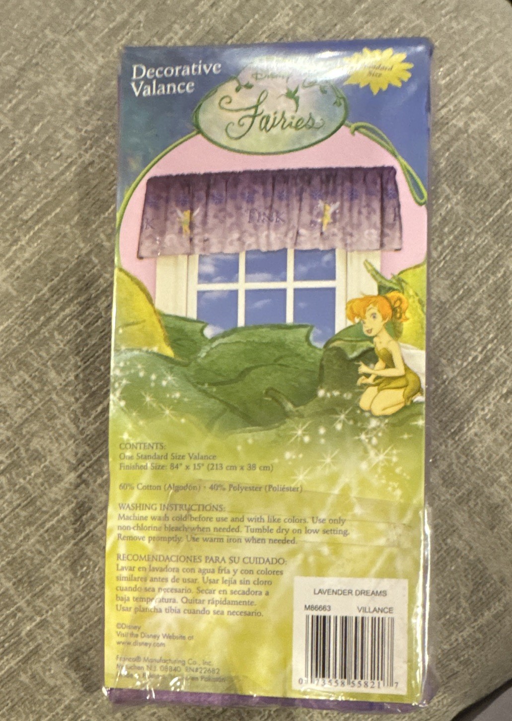 Disney TINKERBELL Lavender Dreams Valance 84×15 Purple Rod Pocket 8 AVAILABLE