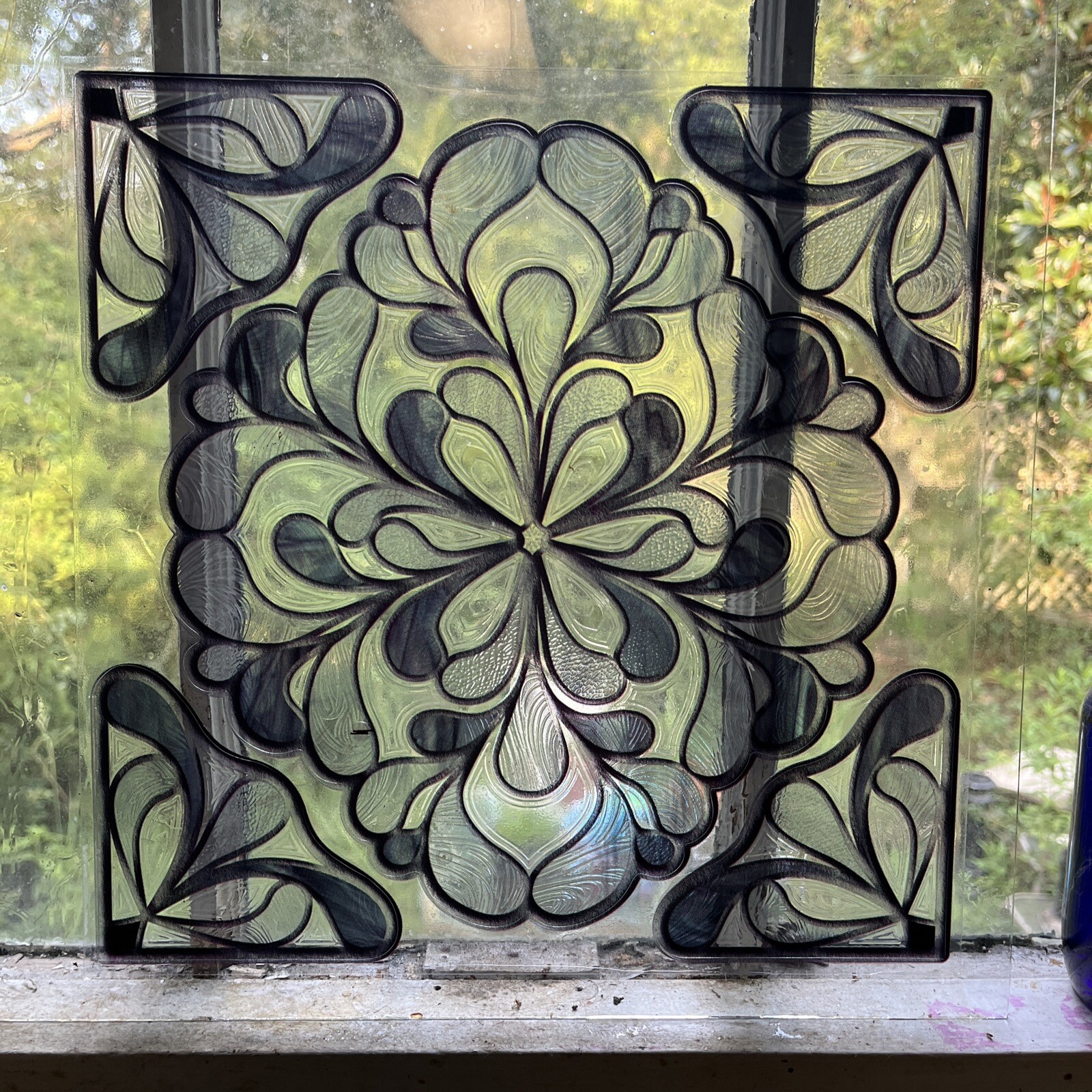 Set Of 6 Artscape Window Accent. 12 in. x 12 in. Capri Slate Decorative Film