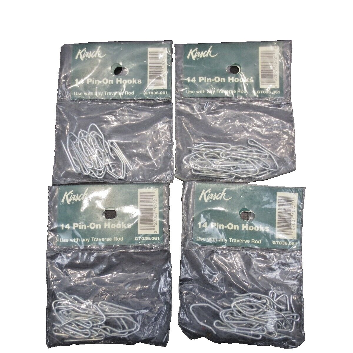 NEW Old Stock Kirsch Genuine Pin On 1.5 Inch Drapery Hooks 4 Packs of 14