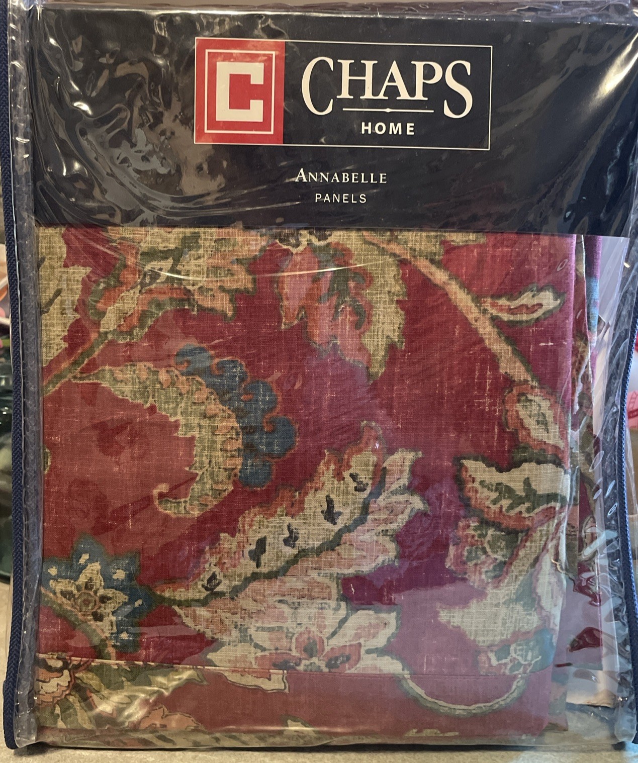 Ralph Lauren Chaps Home 2 Annabelle Curtain Panels Jacobean Floral Tie Backs 84”