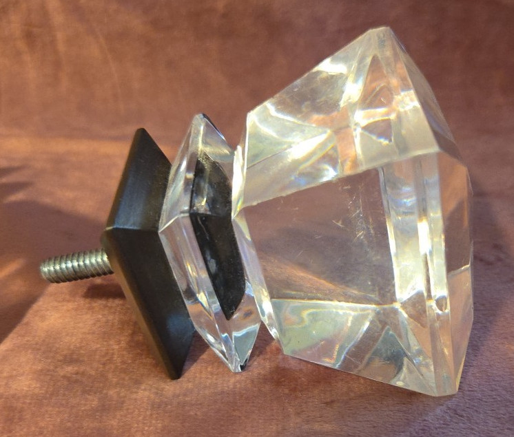 Acrylic Crystal Shaped Square Curtain Rod Cap Finial
