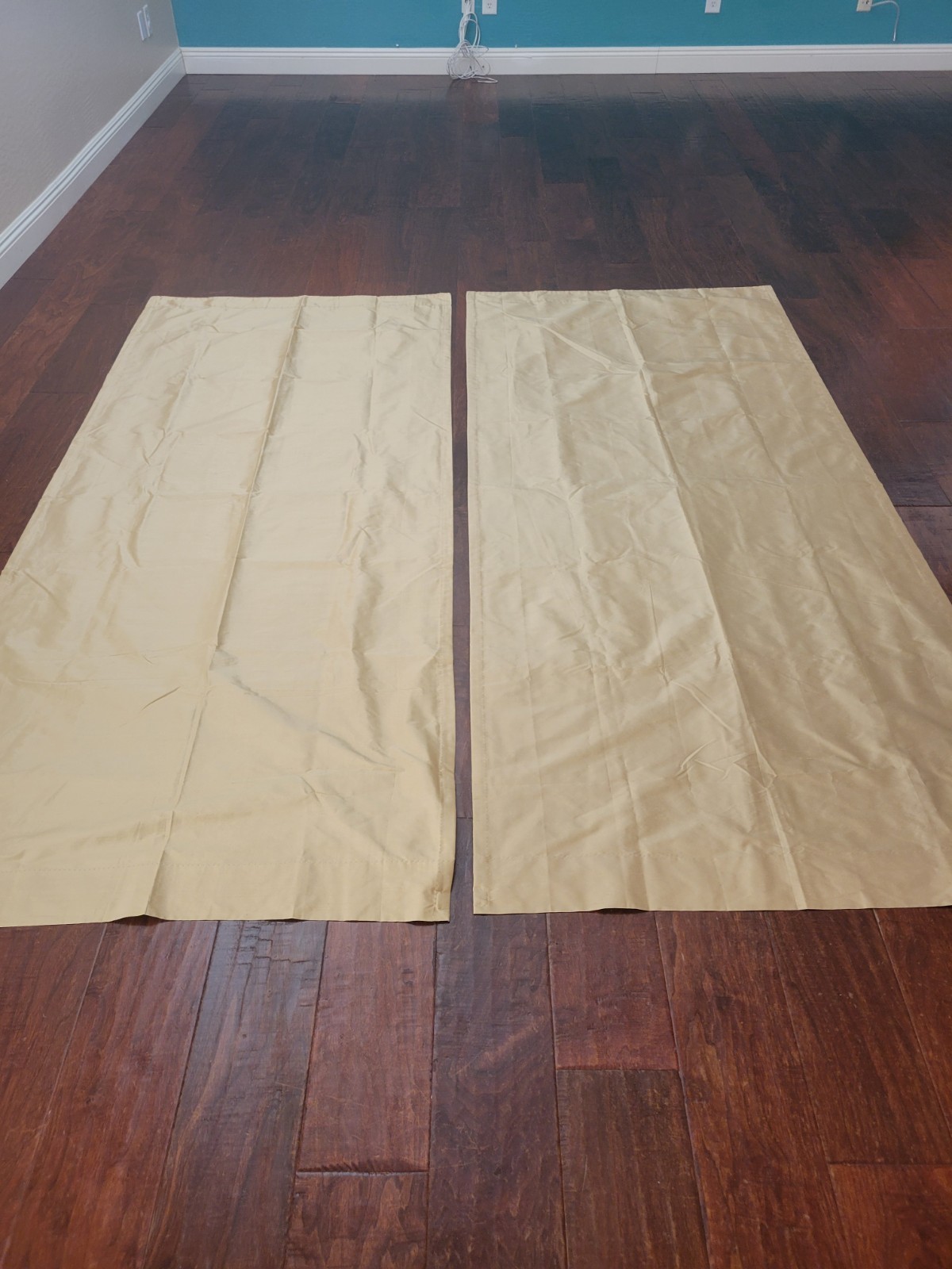 JC Penney Home Collection 80W x 94L Gold LINED Silk Drapes Set of 2