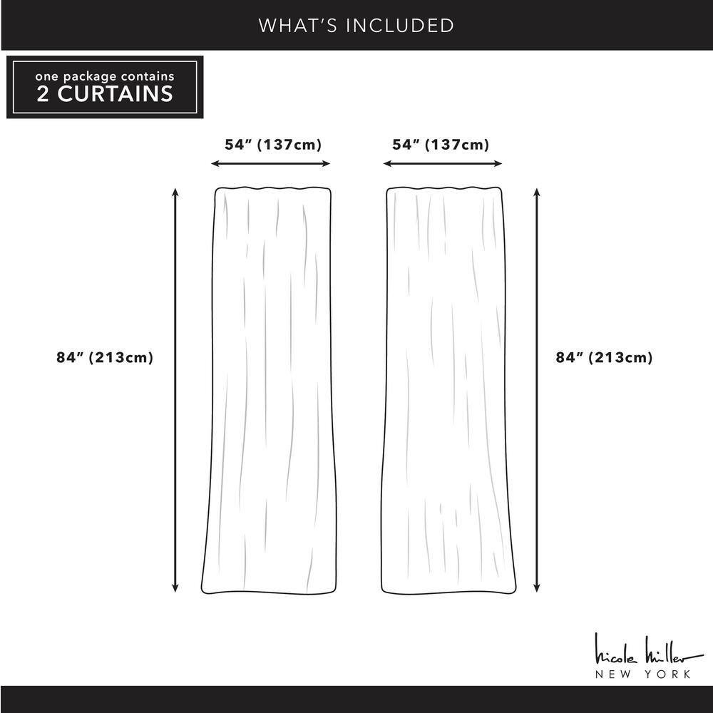 Dara Indigo Floral Light Filtering Rod Pocket Curtain, 54 In. W X 84 In. L (Set