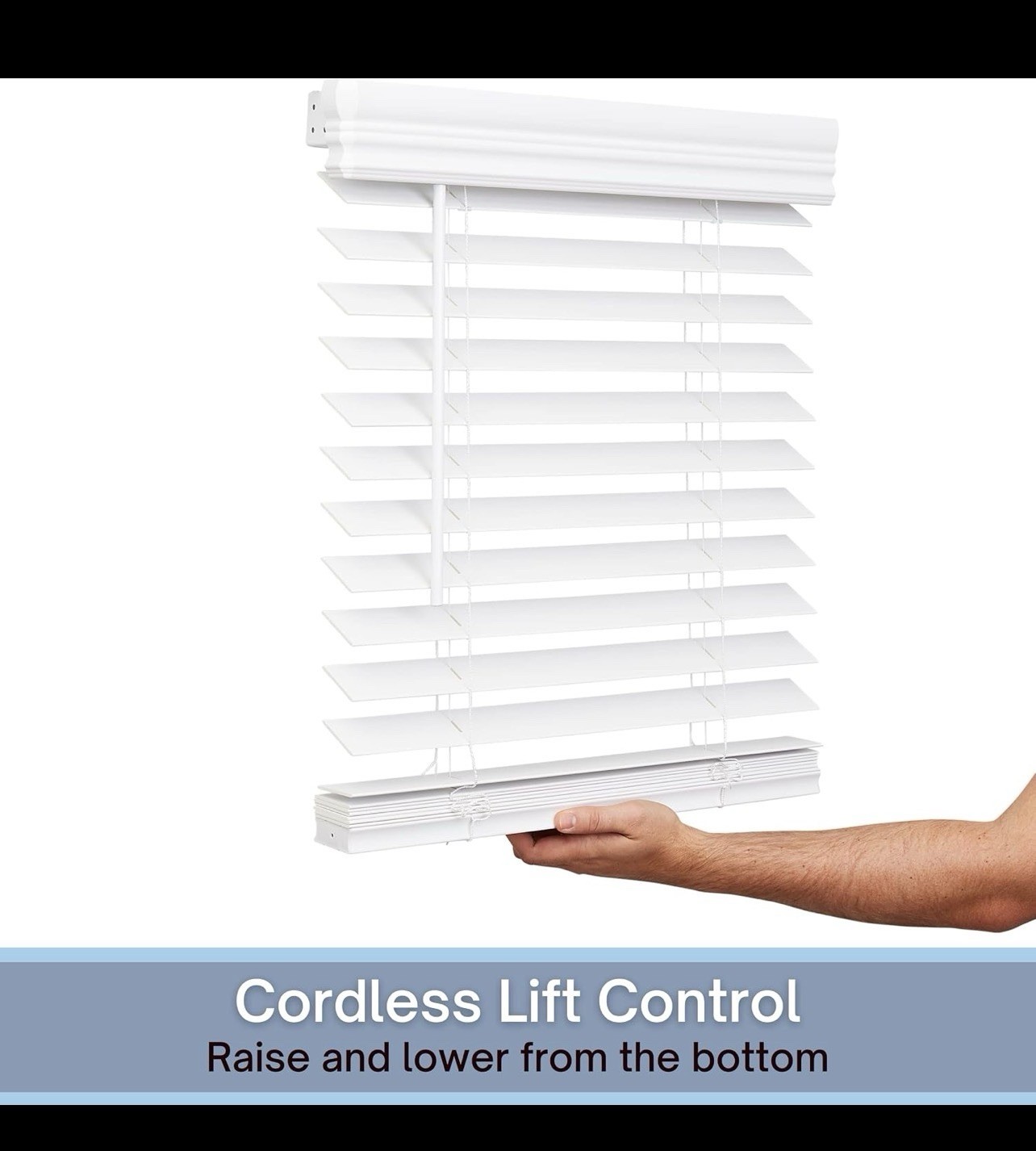 Lotus & Windoware Cordless, 2 Inch Faux Wood Blind, Window Blinds, 35 X 60
