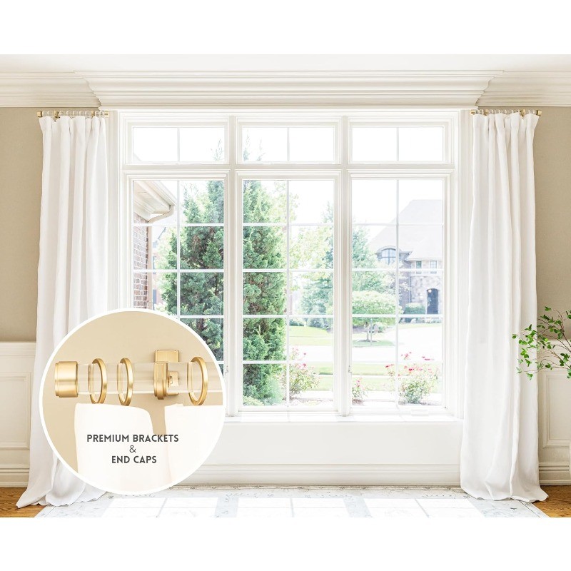 Luxury 17″ Custom Clear Acrylic Side Mount Curtain Rods – 1 1/4″ Large Diameter