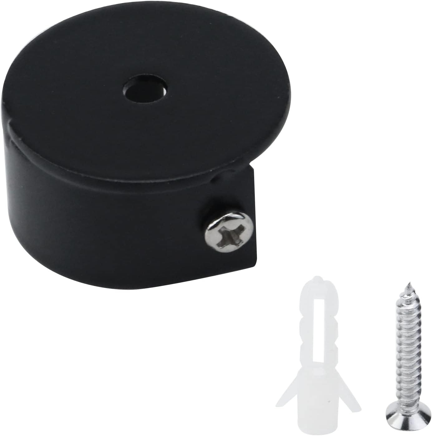 Iron Closet Rod Flange Holder Black Rod Hanger Shower Rod Support Brackets