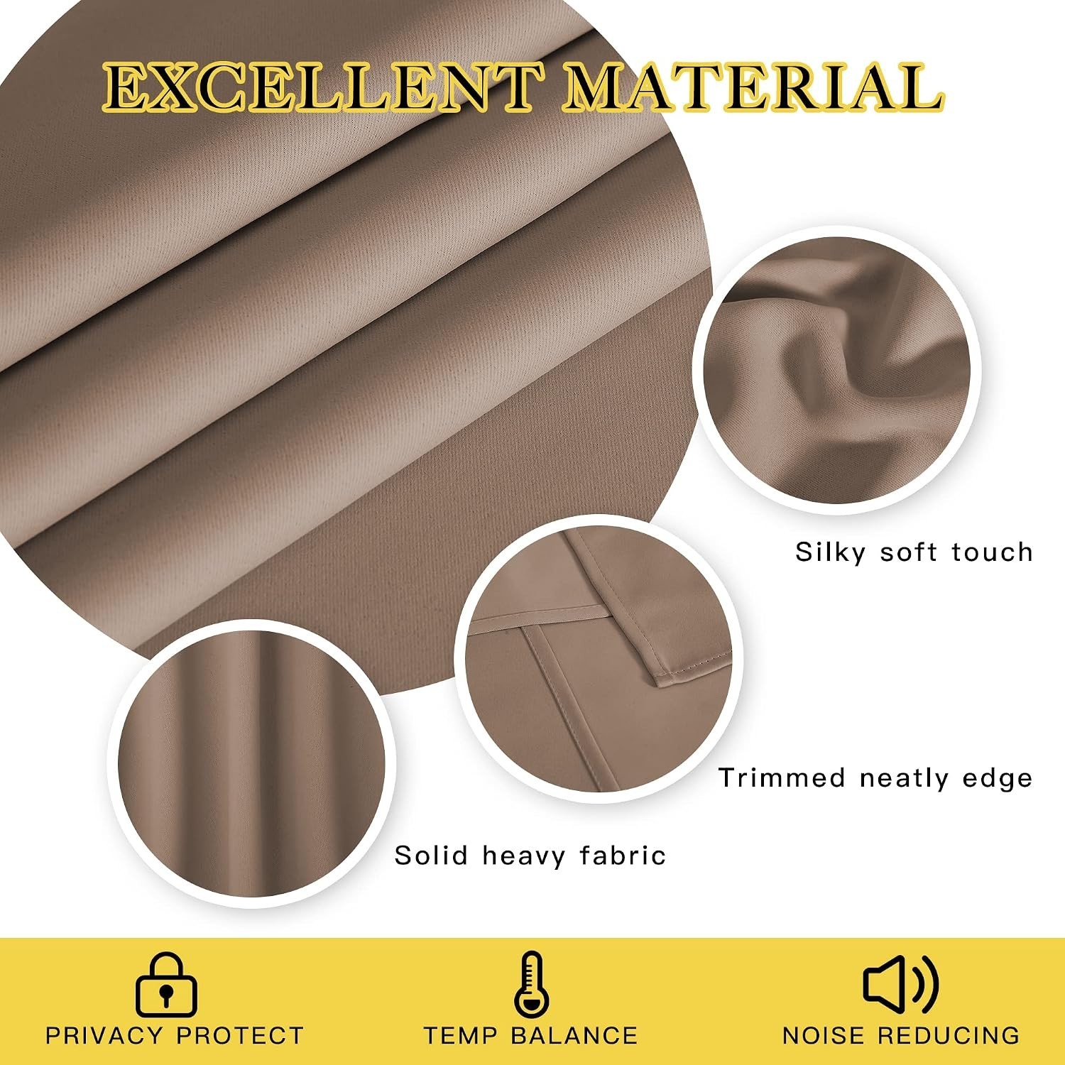 Elegant Cappuccino Blackout Curtains for Sliding Doors – 100″ W x 84″ L
