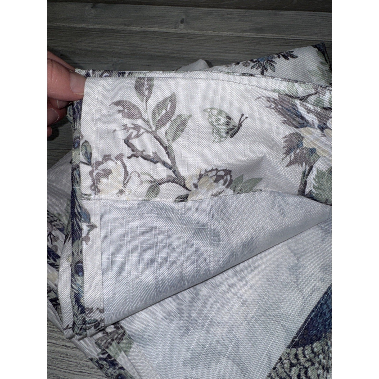 2 Sets Laura Ashley Peacock Curtain Panels 38×108 Belvedere Floral Blue Green