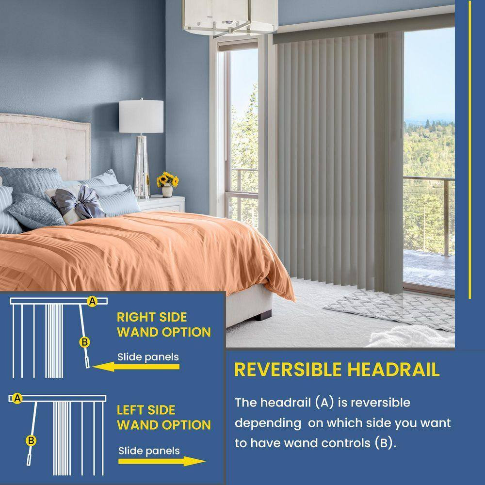 Ocean Gray Cordless PVC Vertical Blinds, 78″W X 84″H