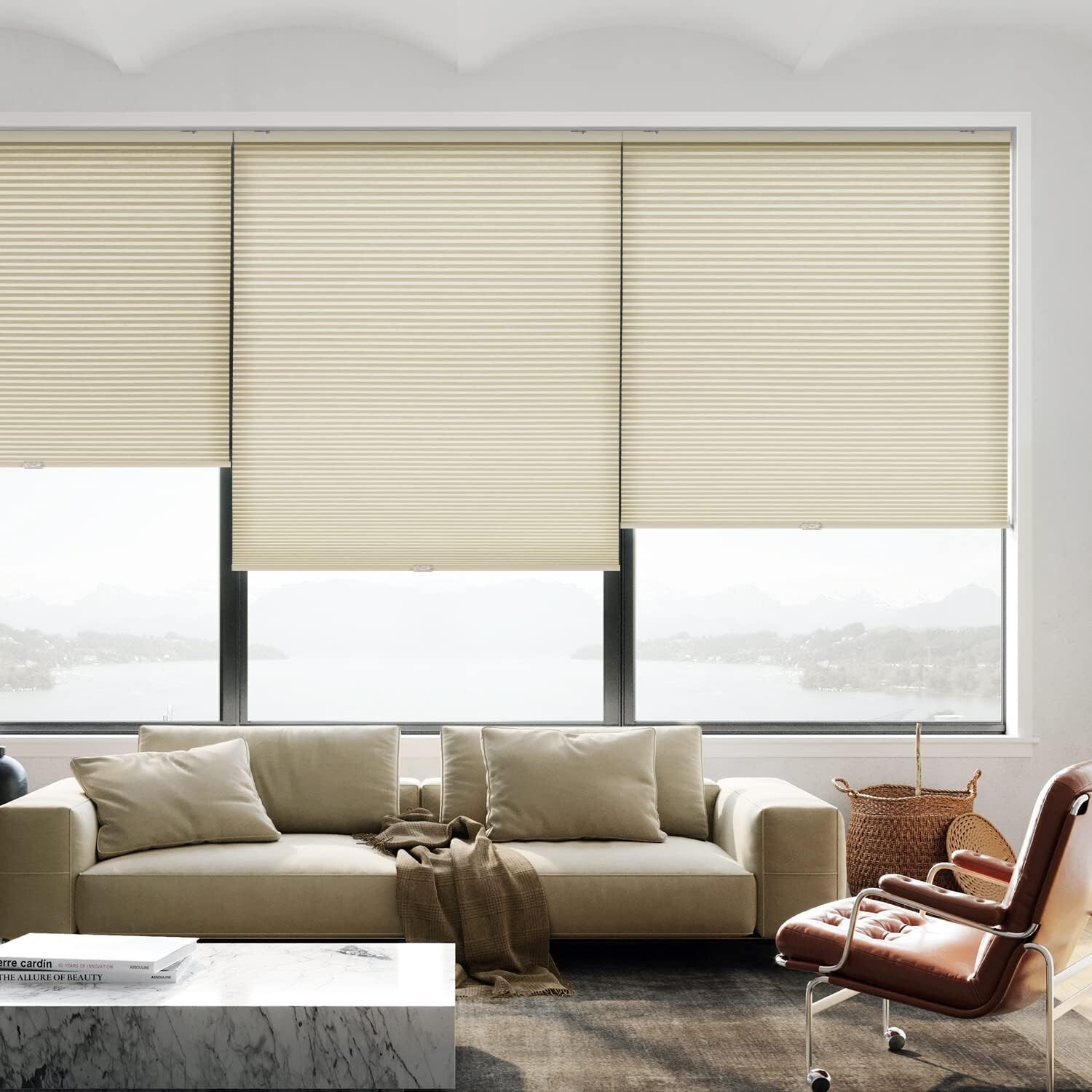 LazBlinds Cordless Cellular Shades Size 22” W x 64” H