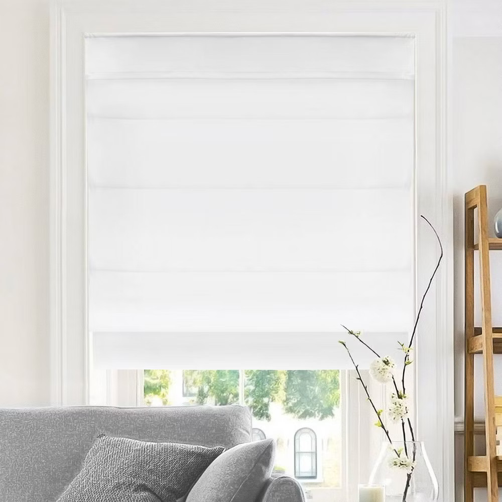 23″x64″ Chicology Light Filtering Roman Curtain Shade Belgian Snow