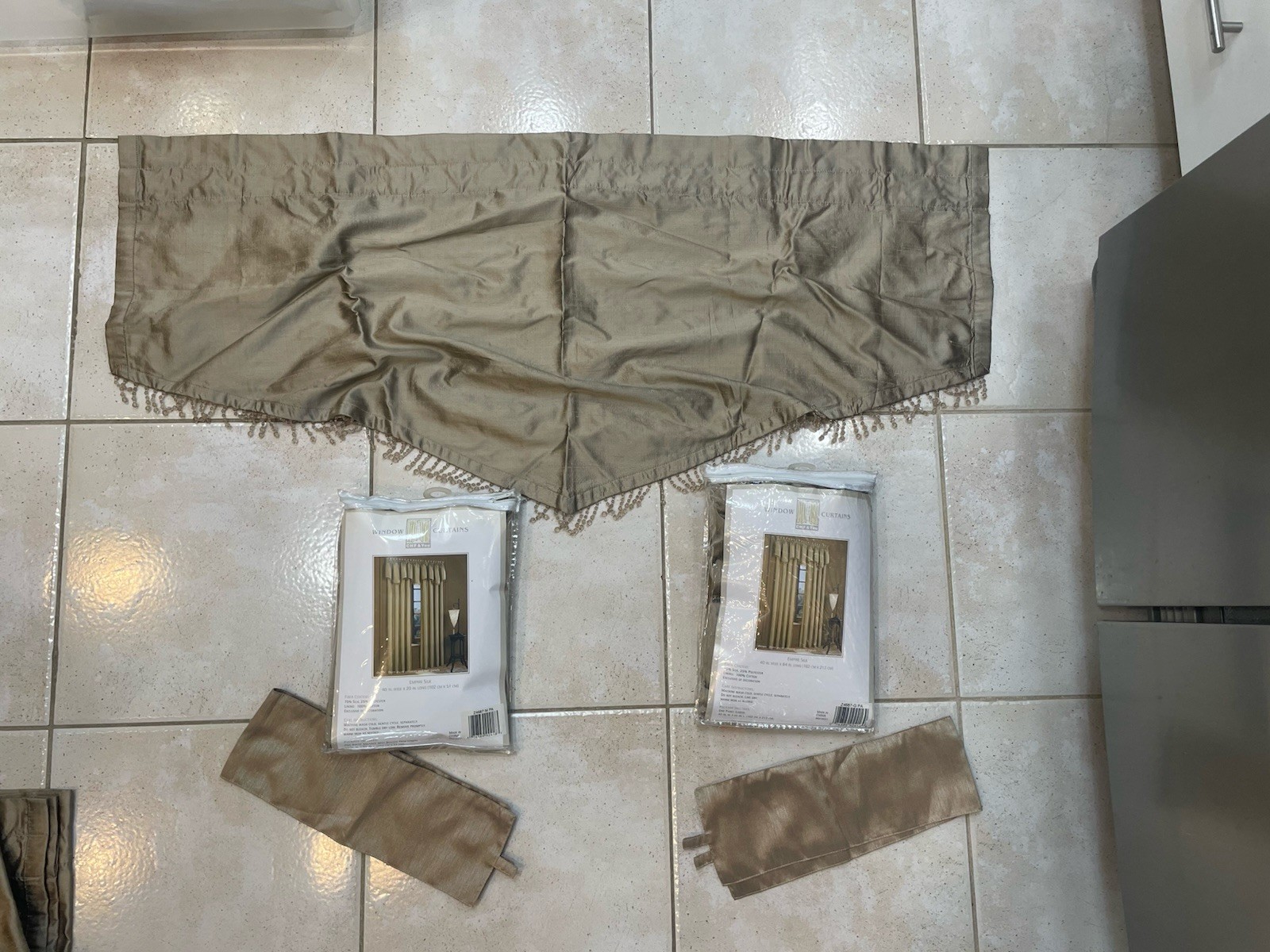 CHF & You Empire Silk Lined Curtain Panel Beige 75% Silk 40×84 in