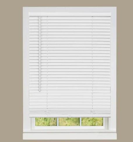 ACHIM GII Deluxe Sundown White Cordless Vinyl Mini Blind 1″ Slats 35″ x 64″