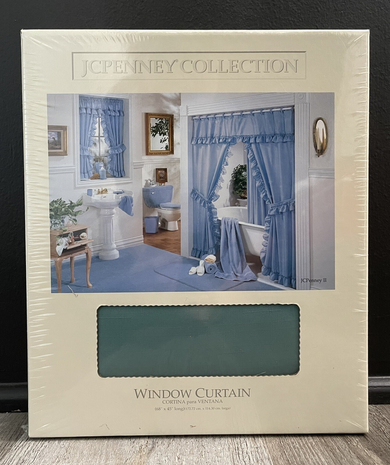 Vintage JCPENNEY COLLECTION Window Curtain 68”x45” W/ Tiebacks Bayberry NEW