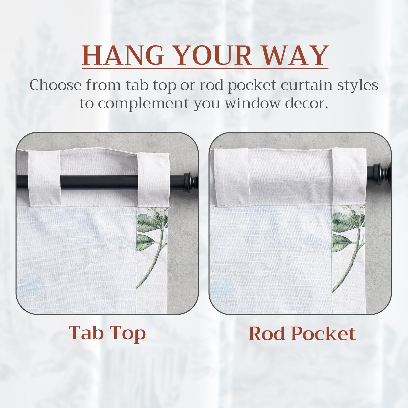 Curtains for Living Room 100% Cotton 50″x96″ (Pack of 1)
