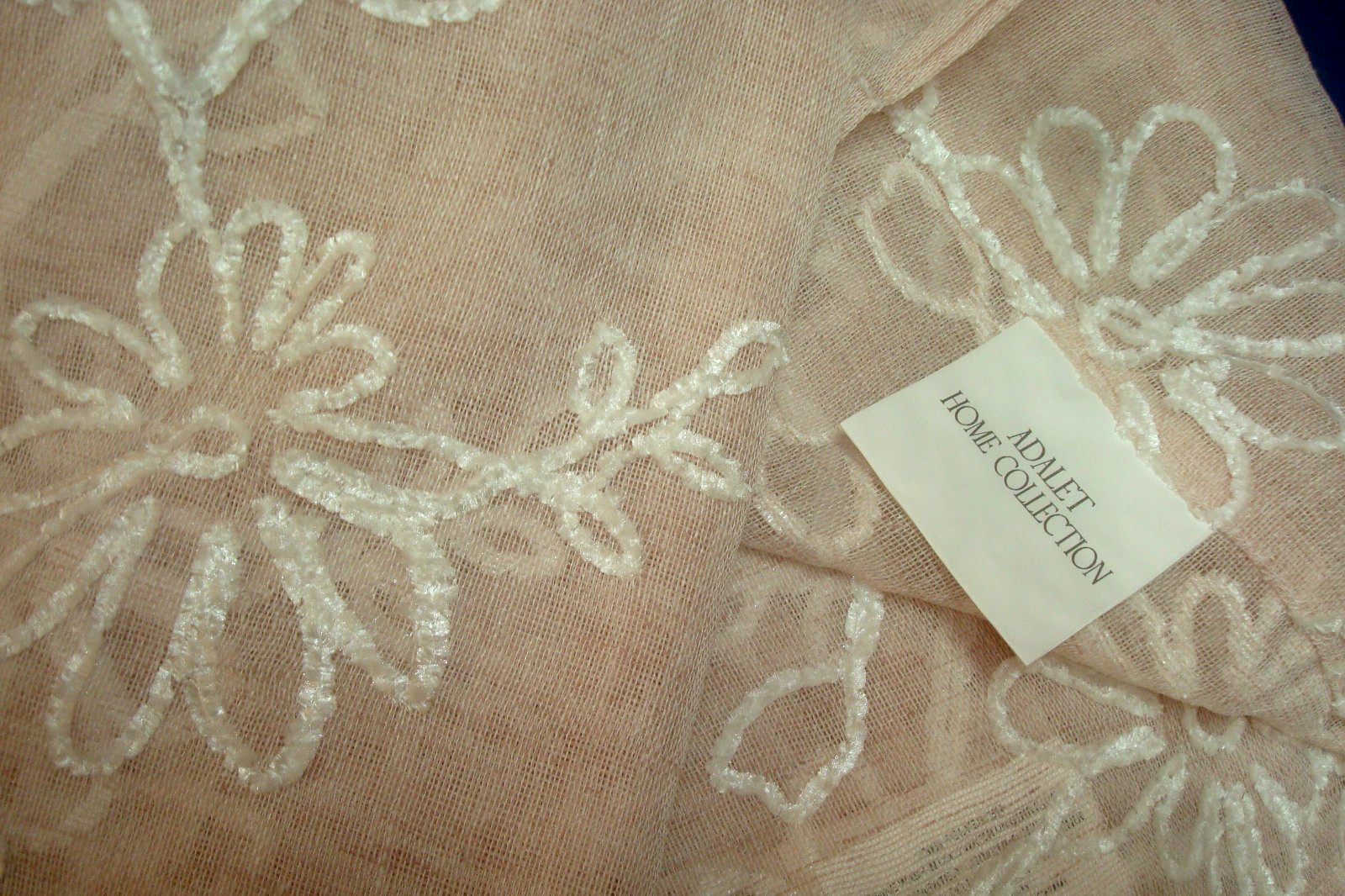 Adelet 4 pc Window Panels Curtains Chenille Embroidery Semi Sheer Pink 84″ lg