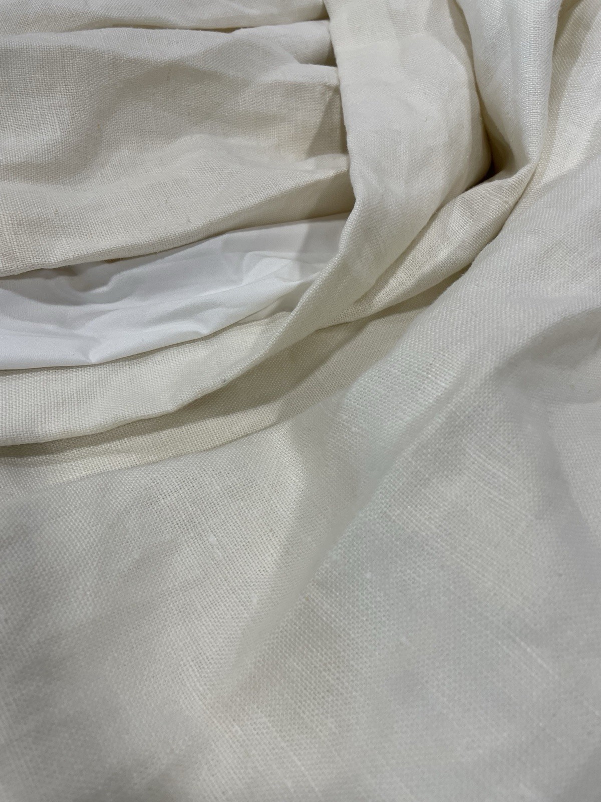 The Shade Store Ecru Ivory Linen Pinch Pleat Curtain Panel 96×102 Pair