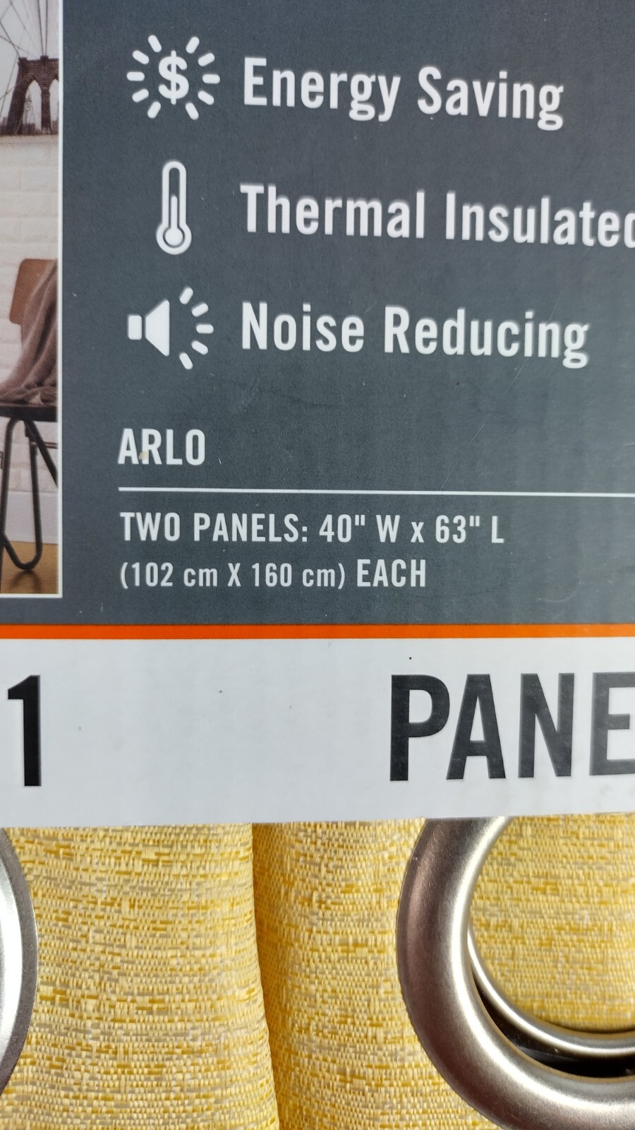 Sun Zero Arlo Textured BLACKOUT Sunflower Curtains Panel 2 pack 40” W x 63” L