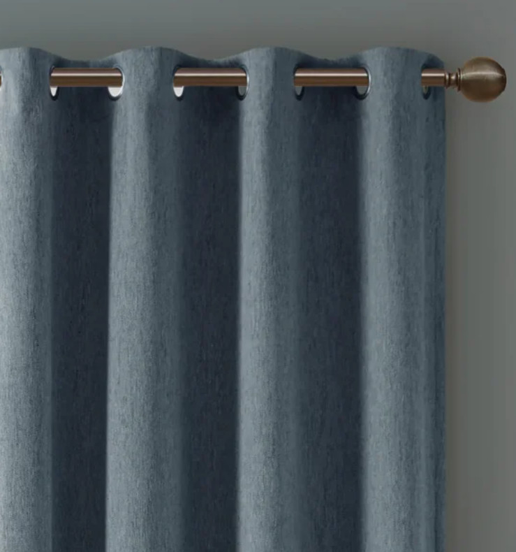 Sunsmart Lined Total Blackout Curtains 52″ x 84″ 2 Panels Grommet Top Blue