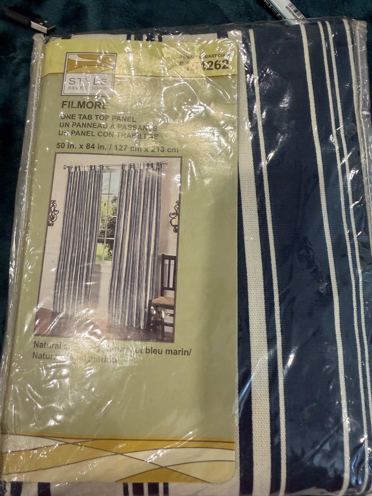 Brand New Style Selections Navy & Natural Colored Filmore One Tab Panel 50×84