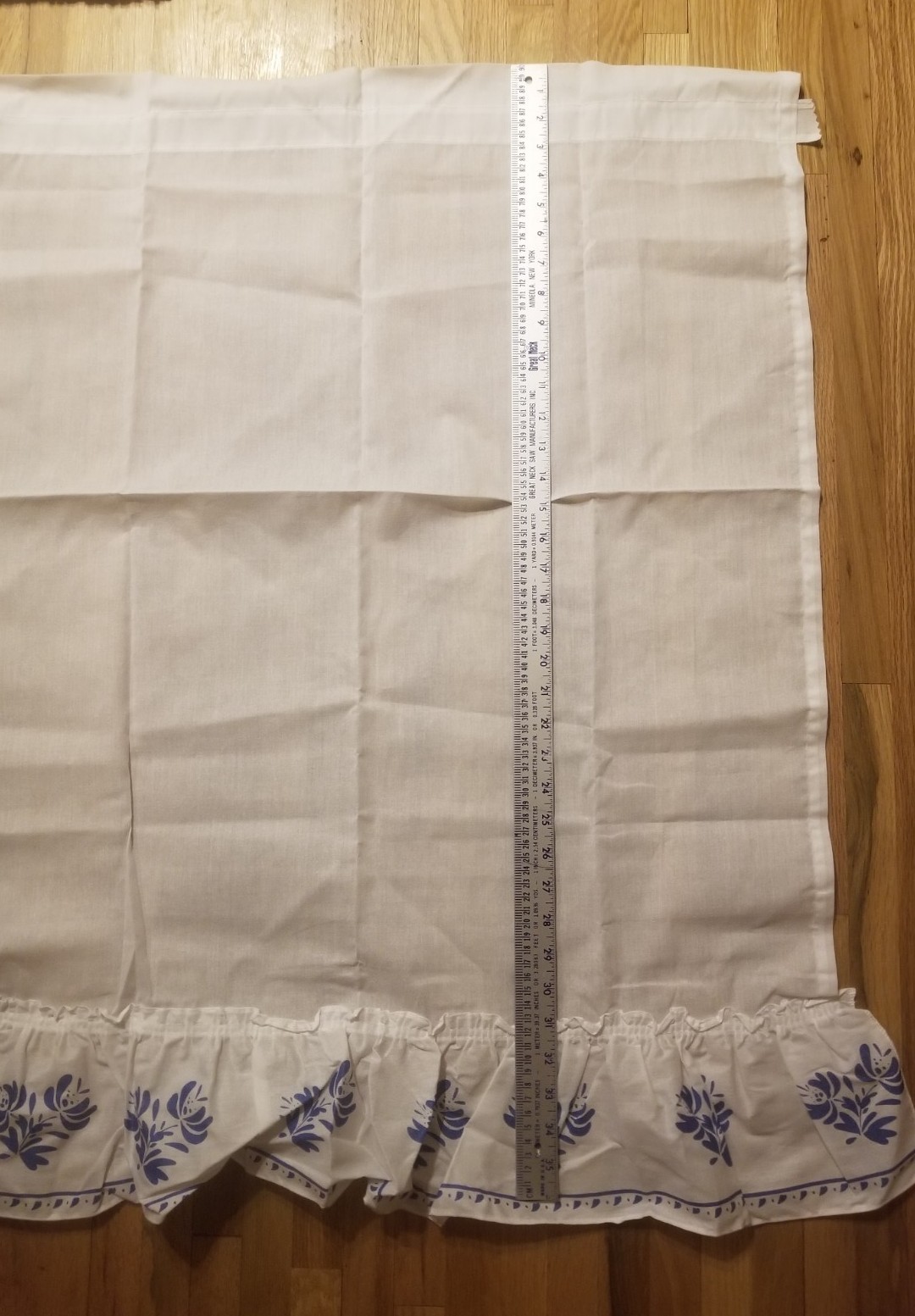 NOS Pfaltzgraff Yorktowne 36″ Pair Ruffled Curtain Rod Pocket Valance USA