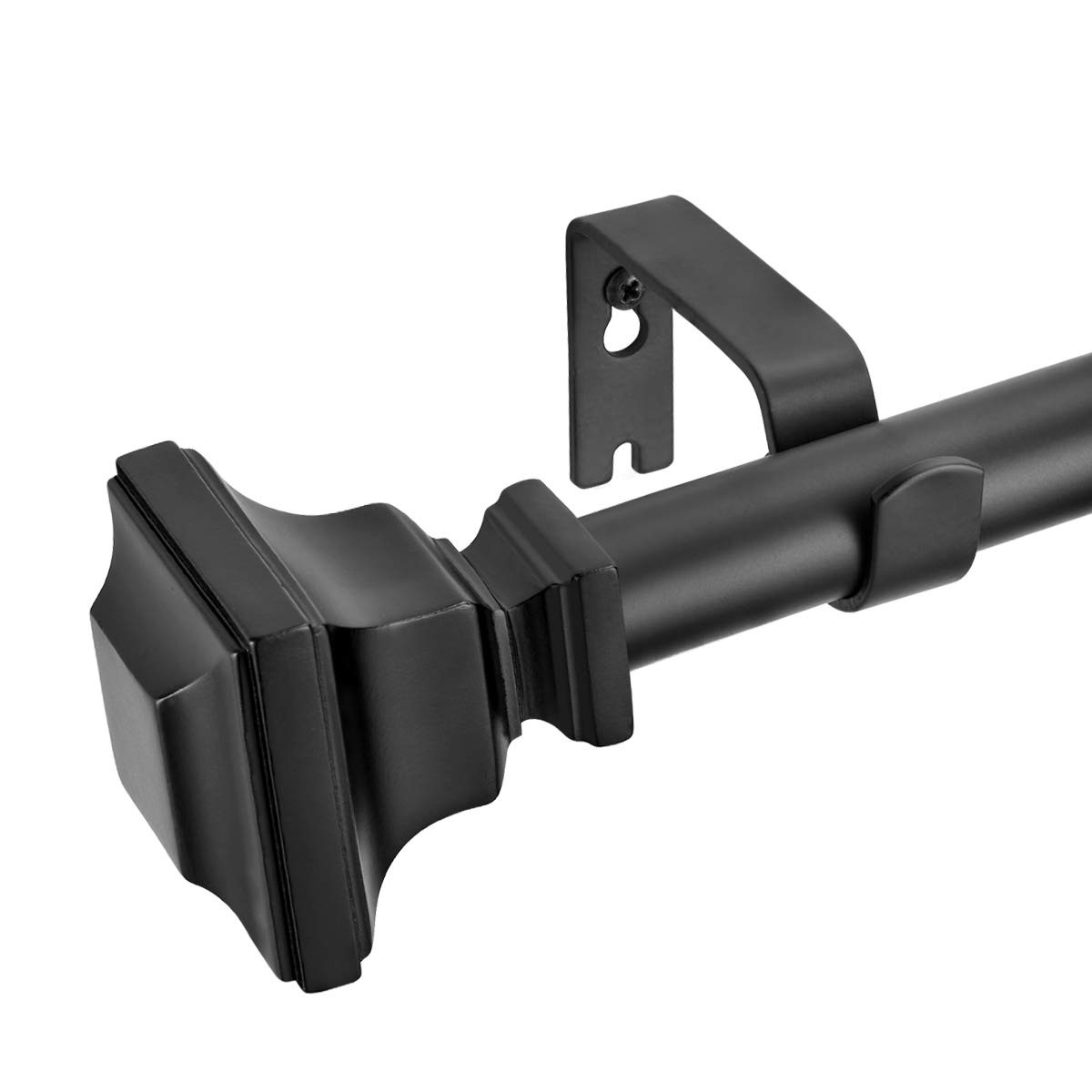 Rust-Resistant Iron Curtain Rods for Windows, 28-48 Inches, with Square Finia…